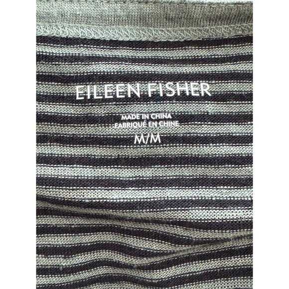 Eileen Fisher 100% Organic Linen Dress Womens SZ M Striped Lagenlook - Picture 4 of 8